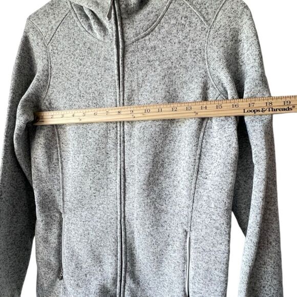 Women's L.L.Bean Sweater Fleece Coat grey casual rugged construction Size S. - Picture 9 of 12
